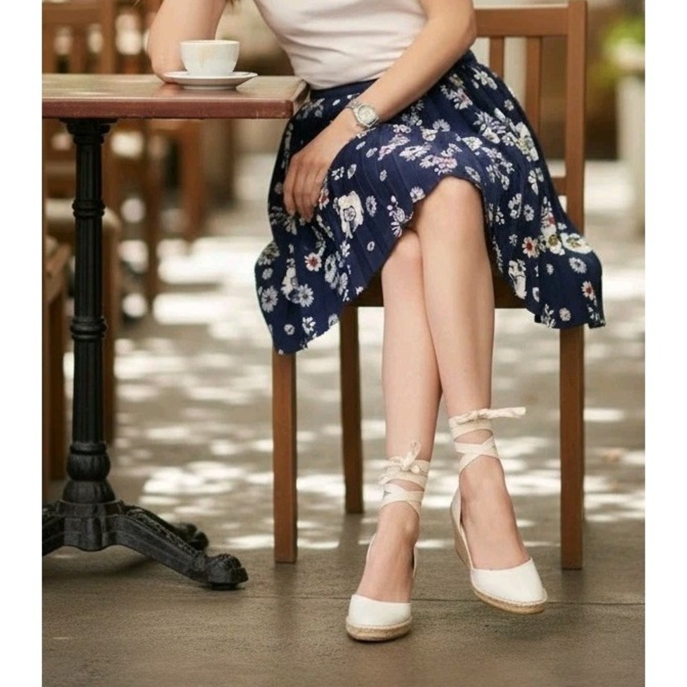 Jason Wu pleated floral Daisy's cottagecore navy Red skirt Yellow midi SZ 6‎